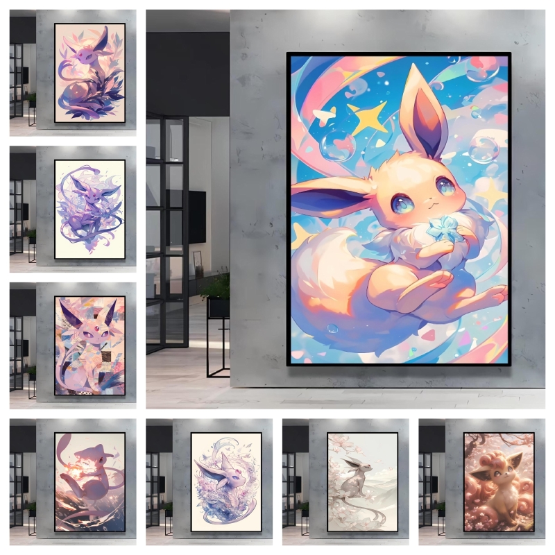 Home Decor Free Images - Canvas Posters Pokemon Eevee Decoration Paintings