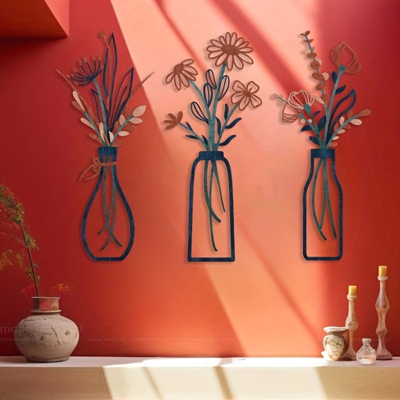 Home Decor Event - 3 Large Floral Wall Art Sculptures