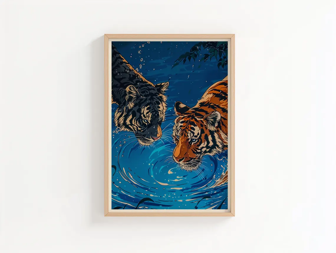 Home Decor Japanese - Twilight Tiger Poster | Anime Inspired