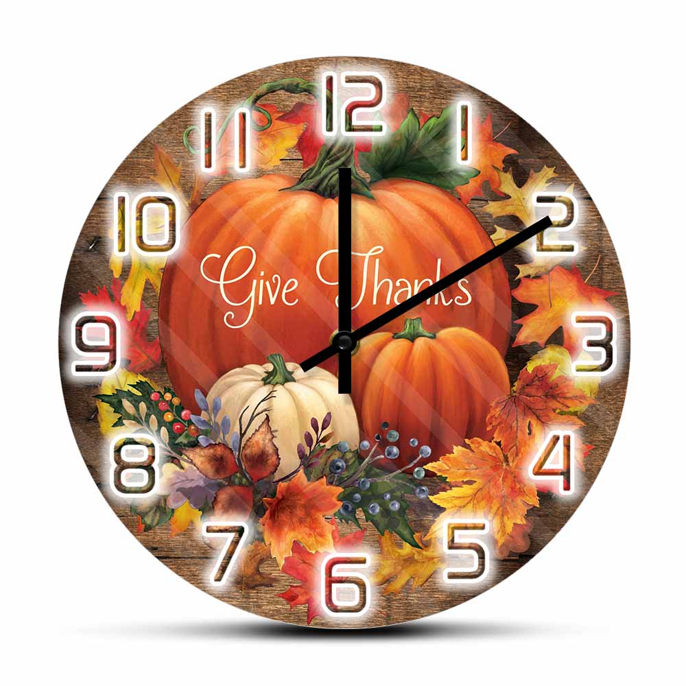 Home Decor Living Room Ideas - Give Thanks Blessed Wall Clock Modern