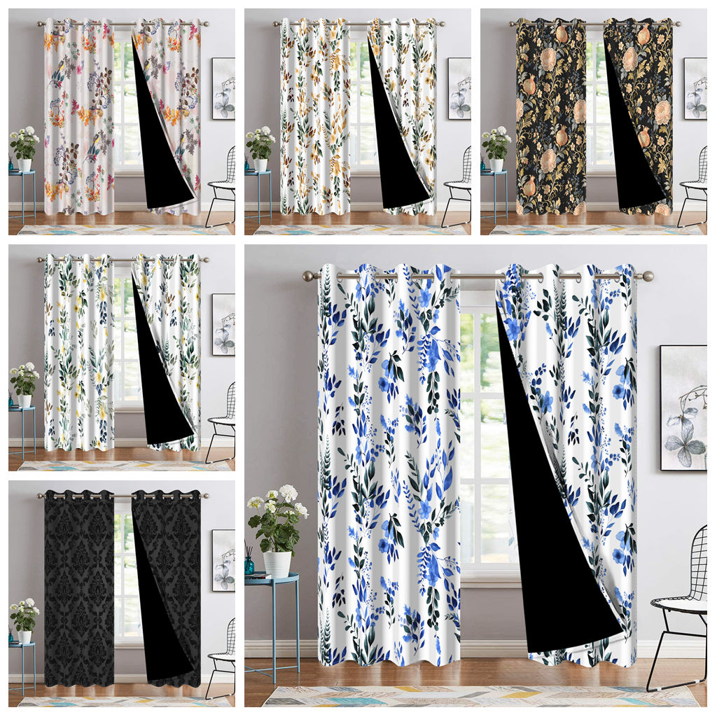 Home Decor Free Images - 2pcs/set Customizable Image Text Window Curtain