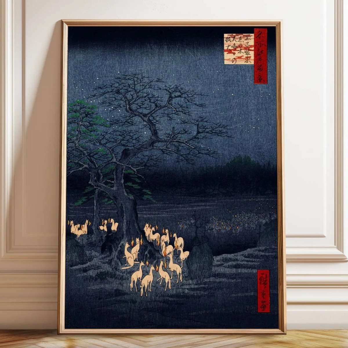 Japanese Retro Fox Canvas Prin - огляд і ціна Home Decor Japandi Style