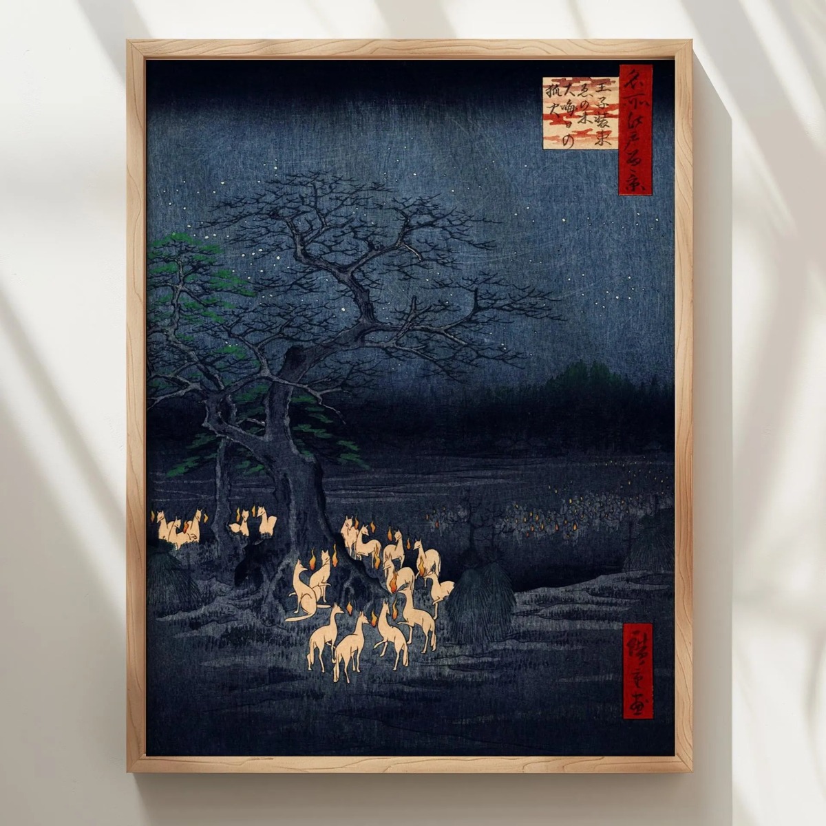 Japanese Retro Fox Canvas Prin - огляд і ціна Home Decor Japandi Style