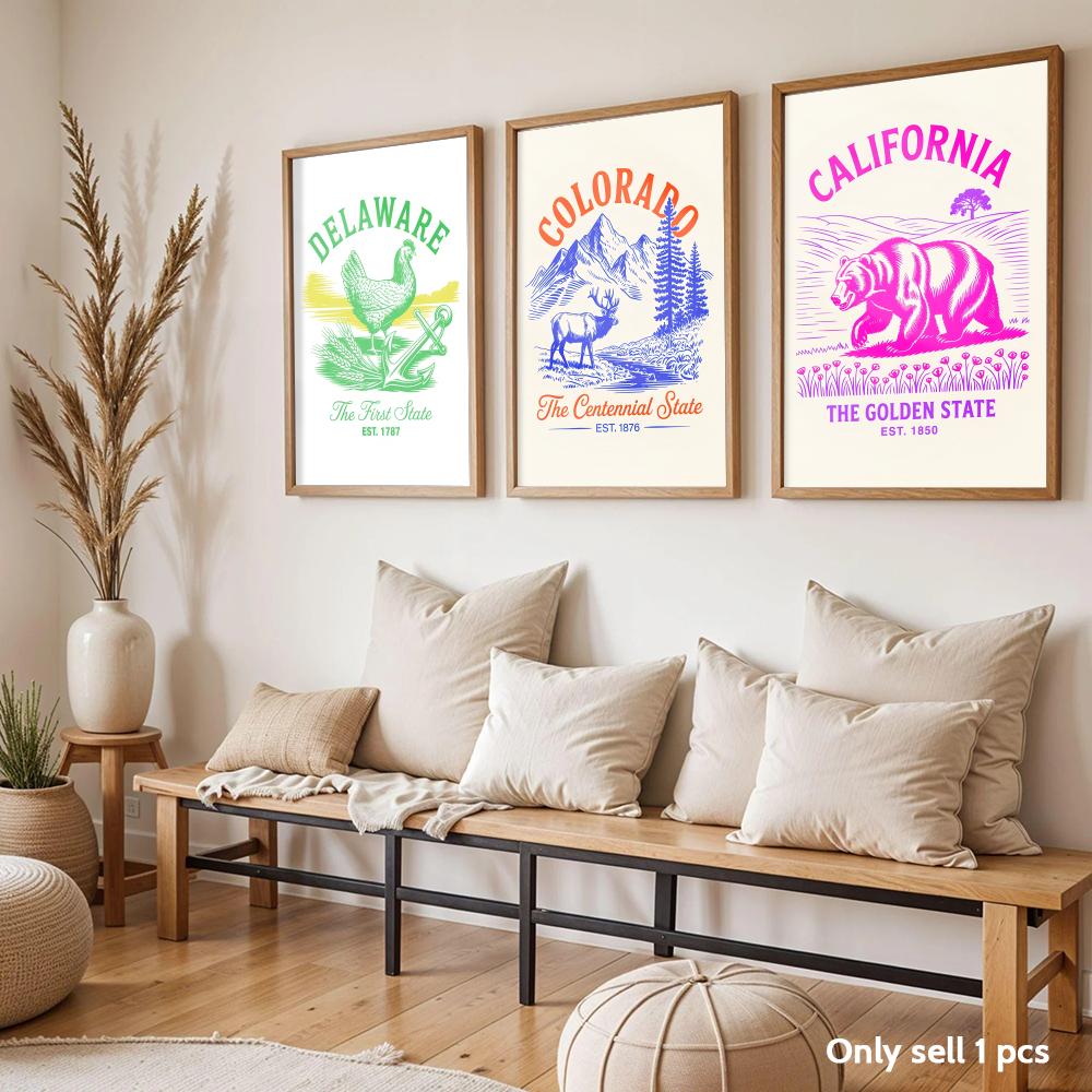 Animal Us States Art Design Po - огляд і ціна Home Decor Living Room Ideas