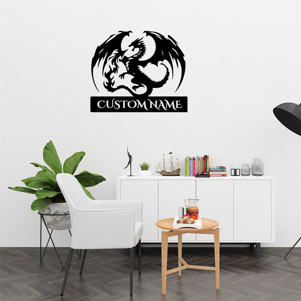 1PC Cute Dragon Custom Text Na - огляд і ціна Home Decor Sticker