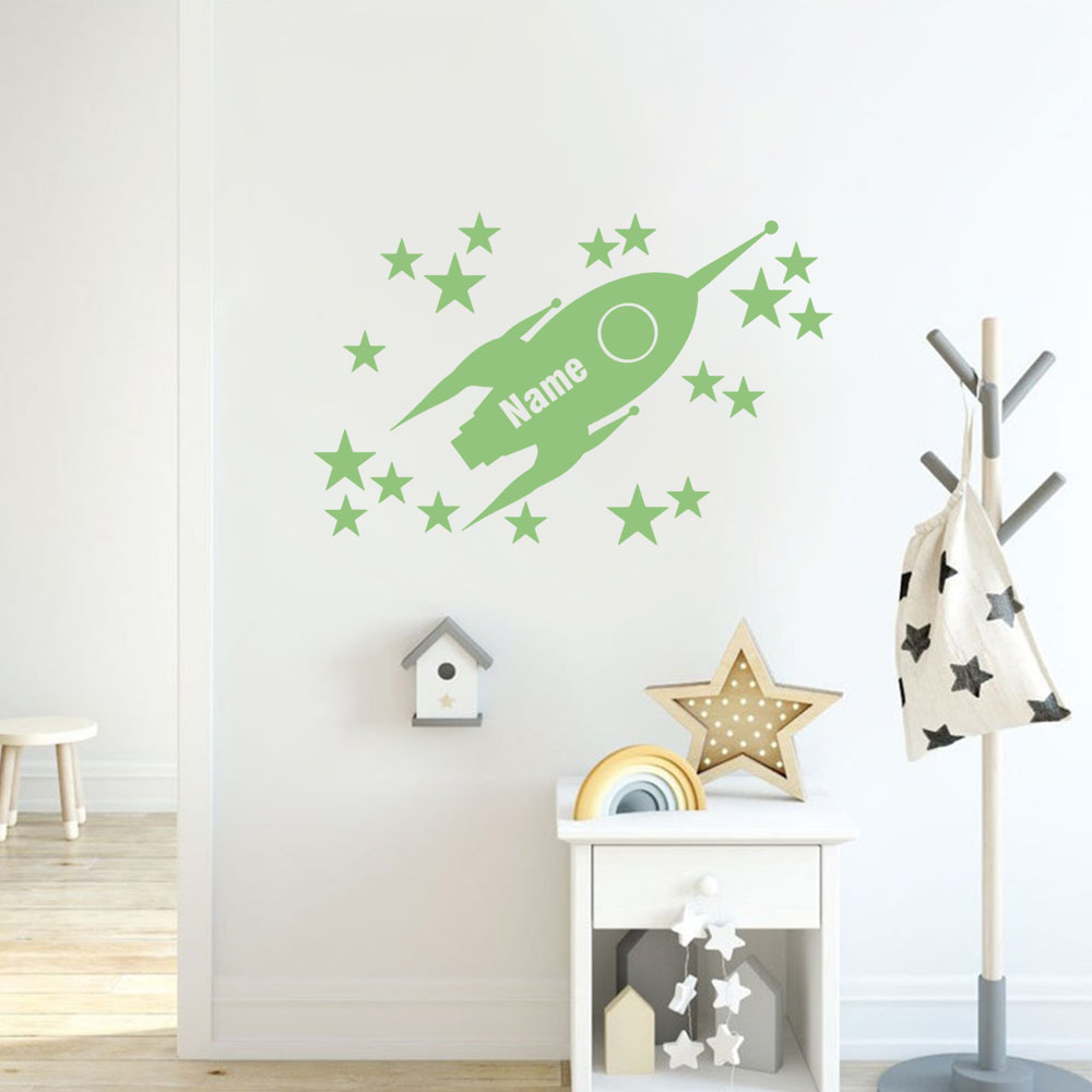 1pc Cartoon Rockets and stars  - огляд і ціна Home Decor Sticker