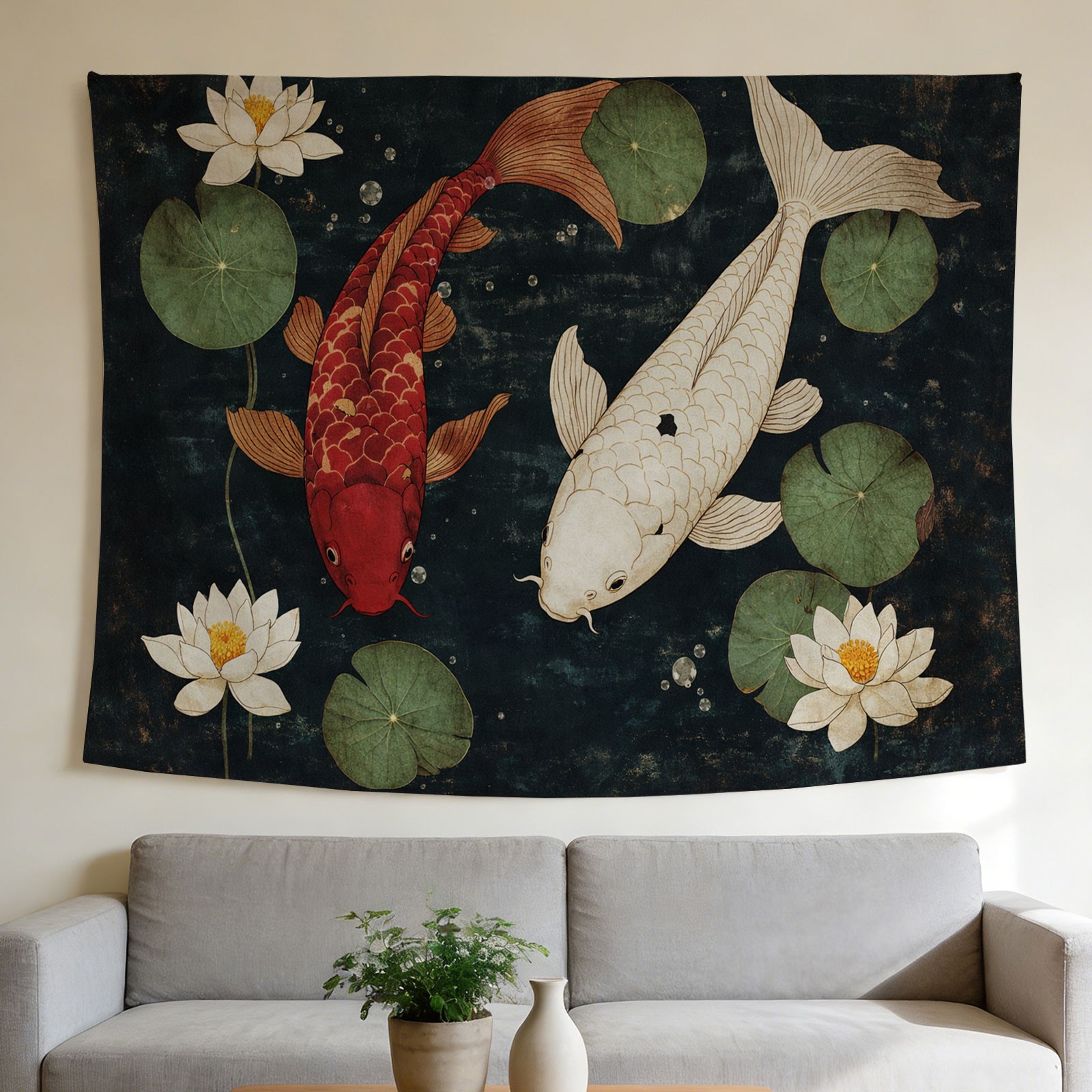 Luxury Koi Fish and Lotus Flow - огляд і ціна Home Decor Japandi Style