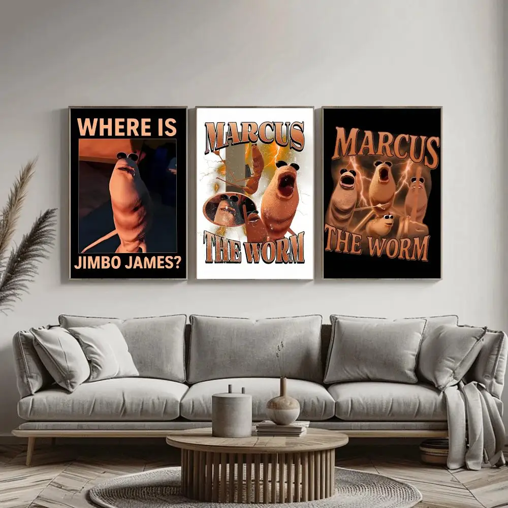 The Worm Funny Marcus  Poster  - огляд і ціна Home Decor Living Room Ideas