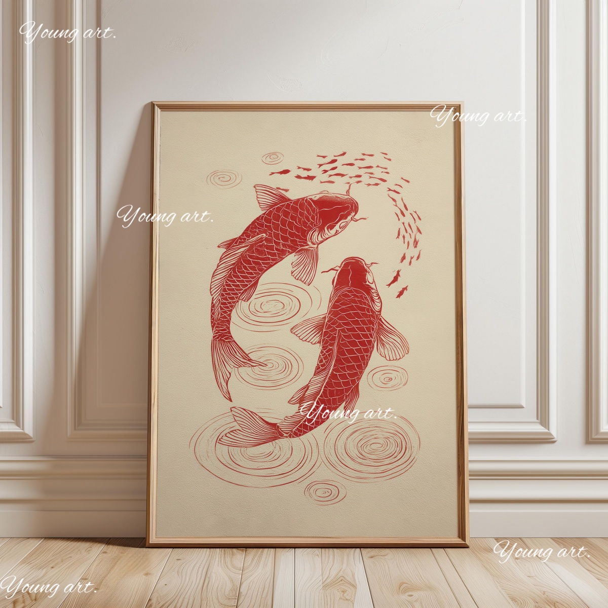 Japanese Koi Fish Canvas Print - огляд і ціна Home Decor Japandi Style