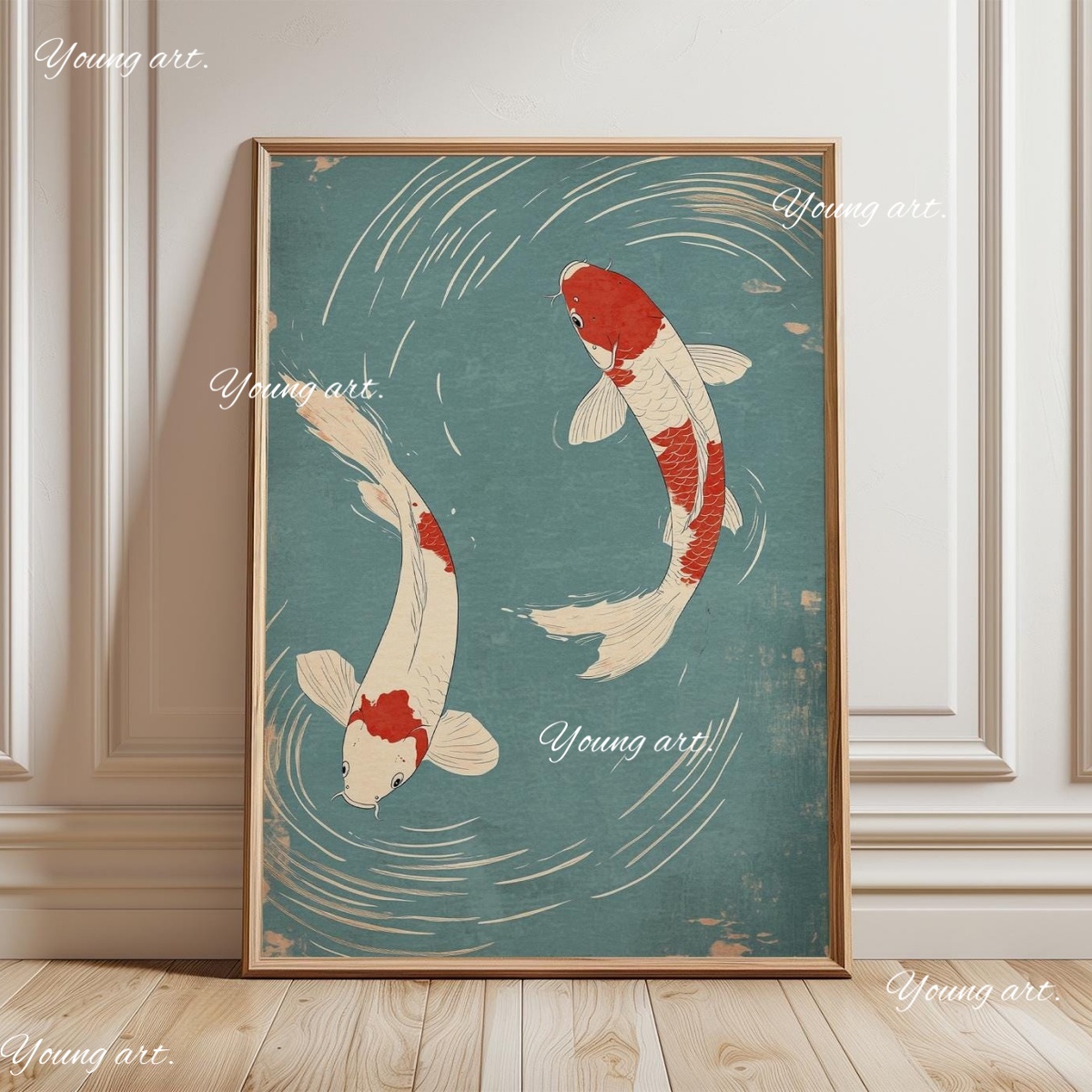 Japanese Koi Fish Canvas Print - огляд і ціна Home Decor Japandi Style
